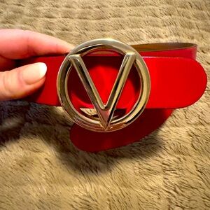 MARIO VALENTINO red gold belt